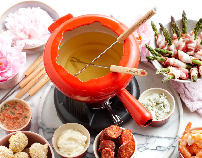 調理器具 LE CREUSET COMPACT Fondue Set Fondue de Queijo & Carne | Le Creuset® Brasil - Site Oficial