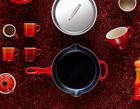 skillet ferro fundido vermelho