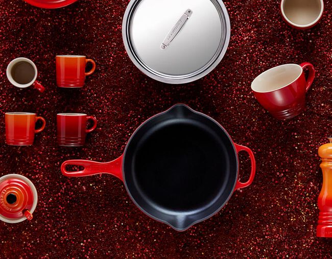 skillet ferro fundido vermelho, view 6