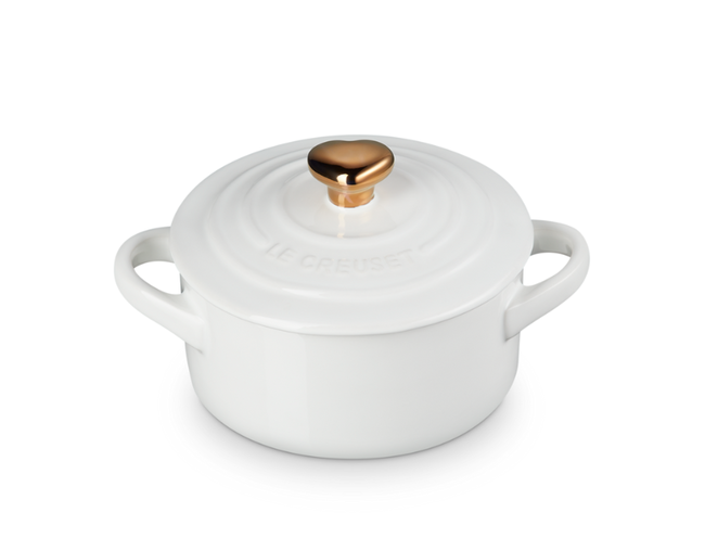 Mini Cocotte Pegador Cora&ccedil;&atilde;o Dourado, view 2