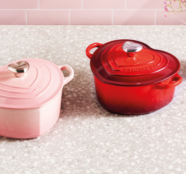 black heart-shaped dutch oven