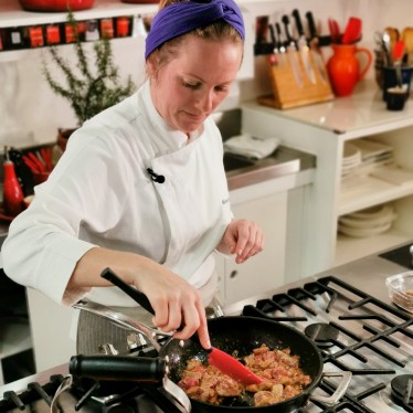 steam is released as Chad Robertson lifts the lid on a Le Creuset bread oven