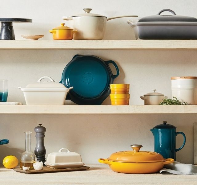 shelf of cookware