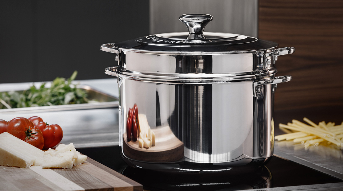 Panela Espagueteira Le Creuset em aço inoxidável 3ply