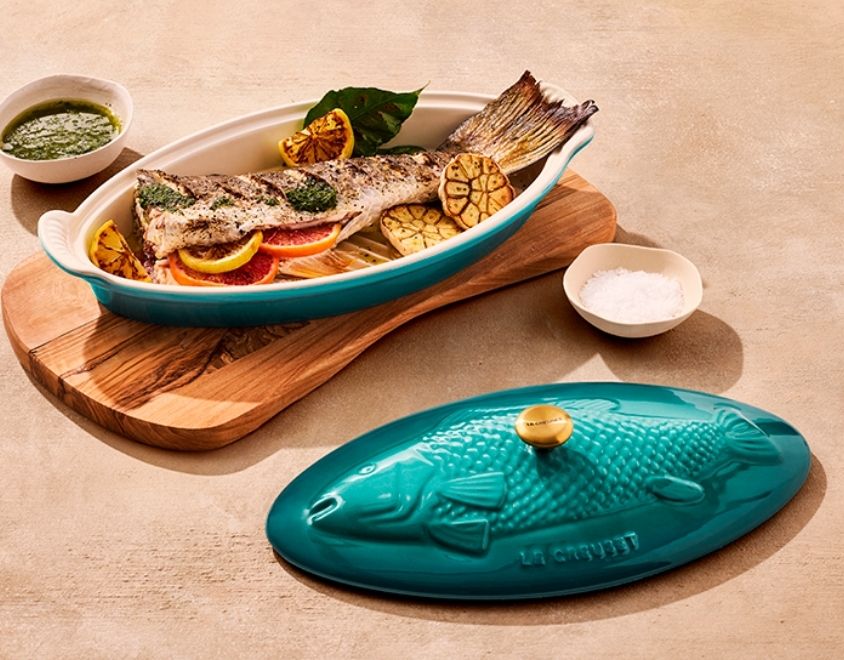 Travessa com Tampa Heritage para Peixe