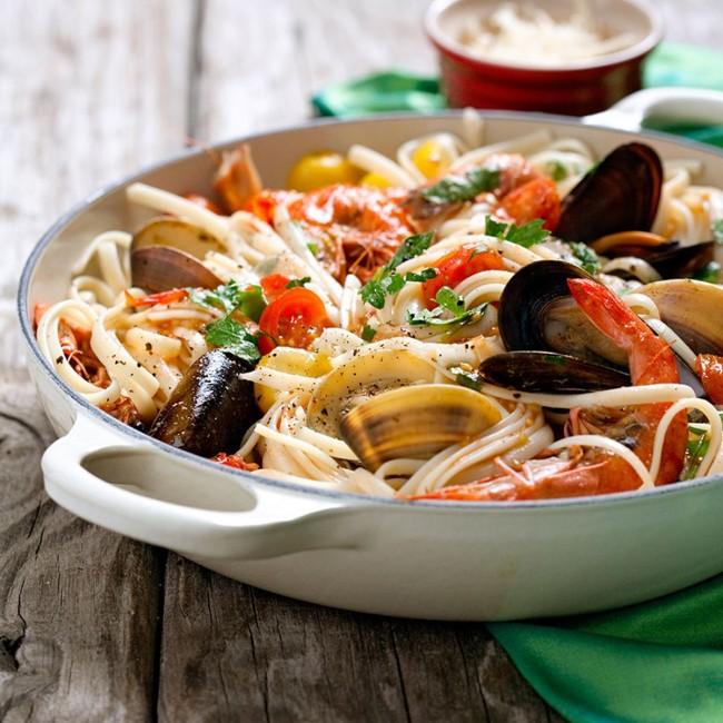 Pasta Italiana de Frutos do Mar